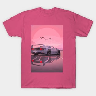 Italian White F40 Classic Car Poster T-Shirt